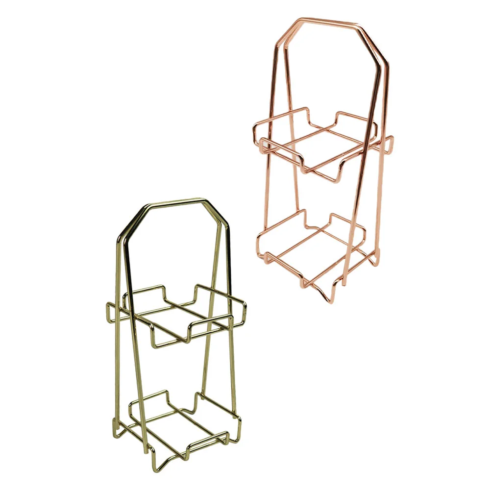 

2PCS Stylish Double-layer Powder Puff Rack Beauty Makeup Egg Storage Rack for Home Salon Store