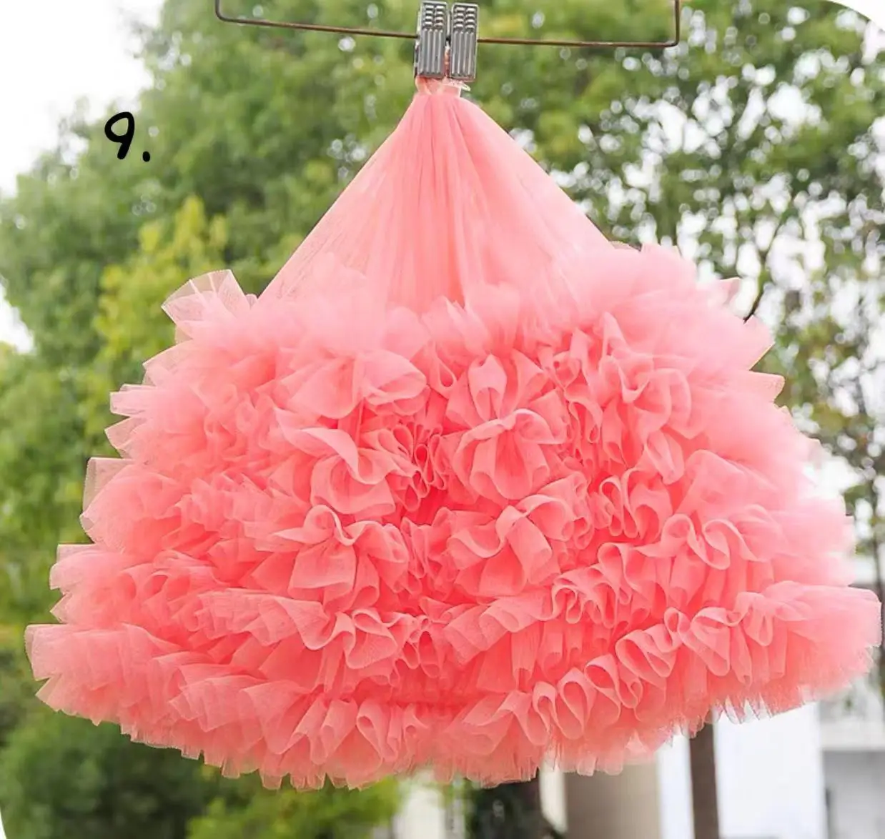 1 ярд голубая сверхплотная гофрированная Тюлевая отделка плиссированная