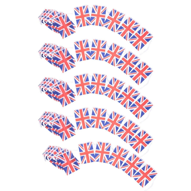 

5X Union Jack Bunting 9 Metres/30Ft Long With 30 Flags