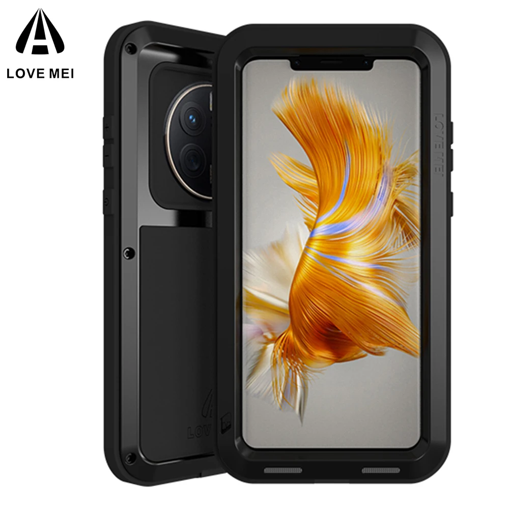 

Original LOVE MEI Case For Huawei Mate 50 Pro Metal Armor Cover Mate40 Military Grade Shockproof Silicone Funda Shell Coque