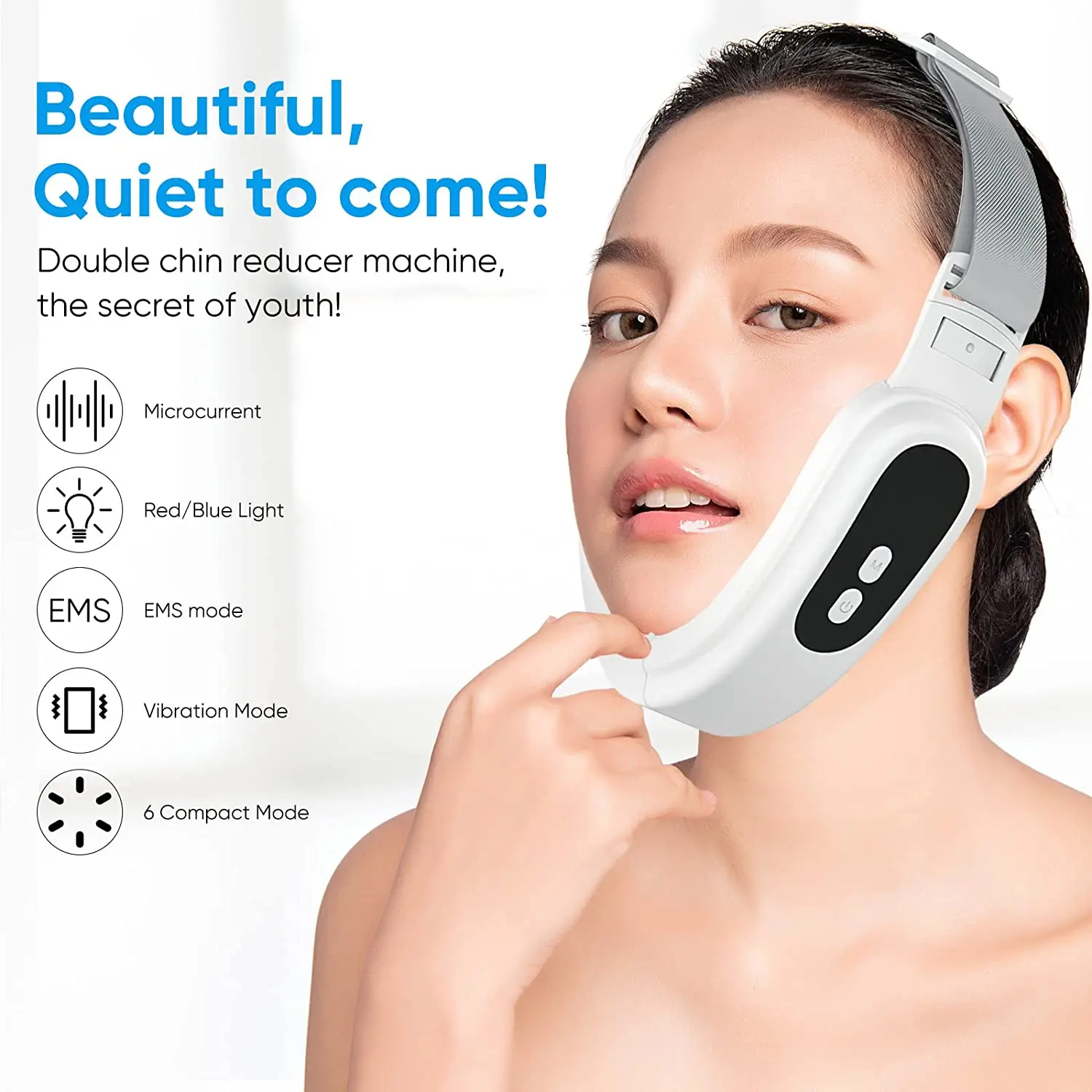 EMS Face Lifting Device LED Photon Therapy Vibration Facial Massager Face Slimming Double Chin Removal V Line Lift Belt SkinCare