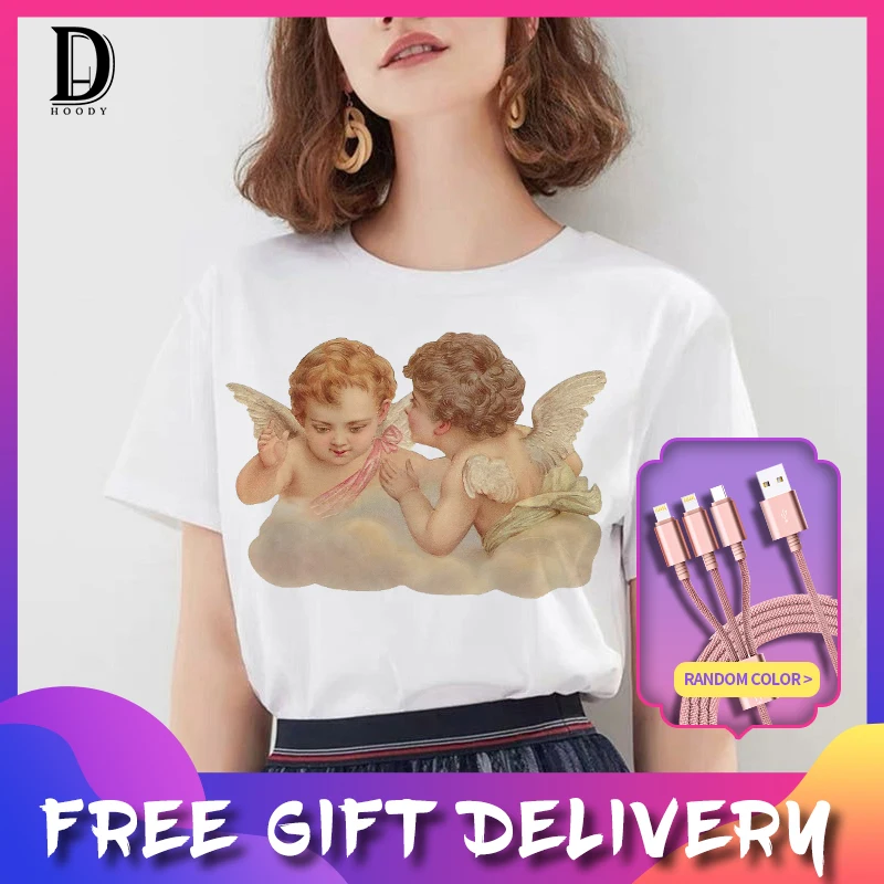 

Women's T Shirt Fashion Trend O-neck Short Sleeved Ladies Tops Casual Cartoon Printing Summer New Loose All-match T-shirt