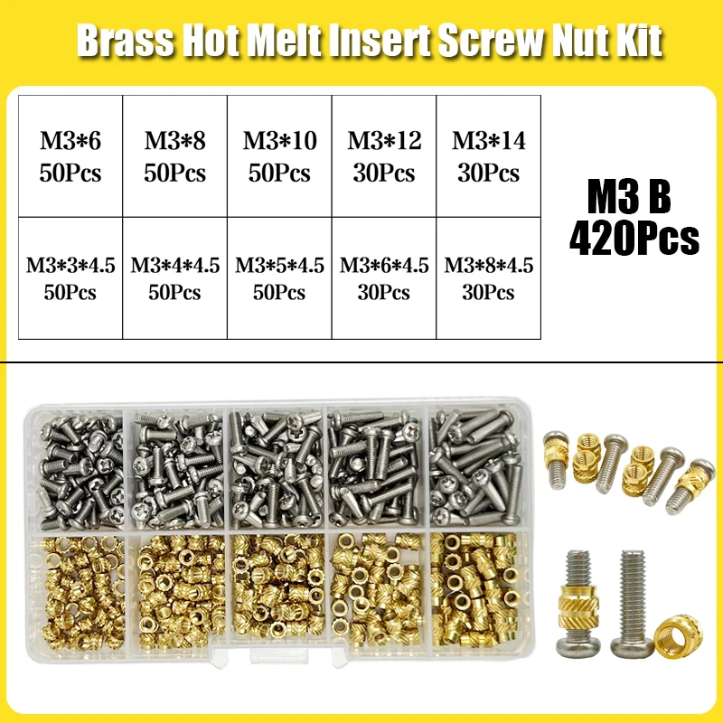 

Набор латунных гаек и винтов M2 M1.6 M3 M4