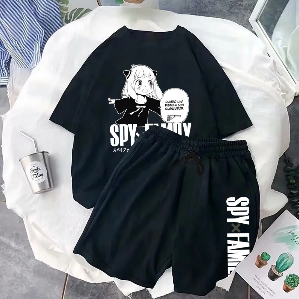 

Anime Spy X Family T-shir Shorts Tracksuit Men Casual Harajuku Oversized T-shirt Sets Mens Anime Tracksuits Men Clothing