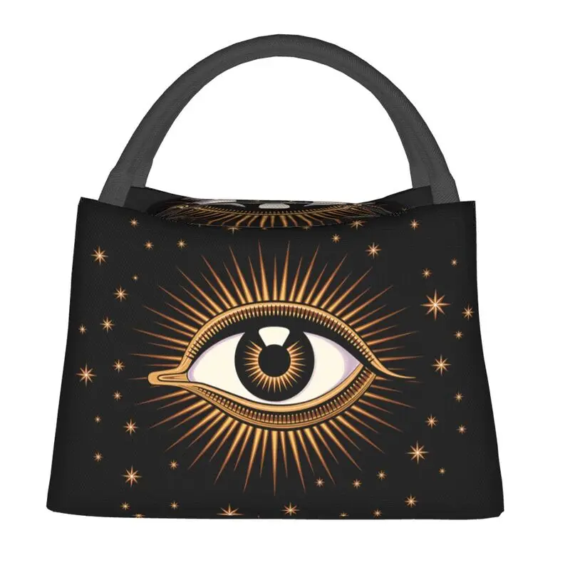 

Evil Eye Insulated Lunch Tote Bag for Women All Seeing Eye Art Resuable Cooler Thermal Food Lunch Box Work Travel