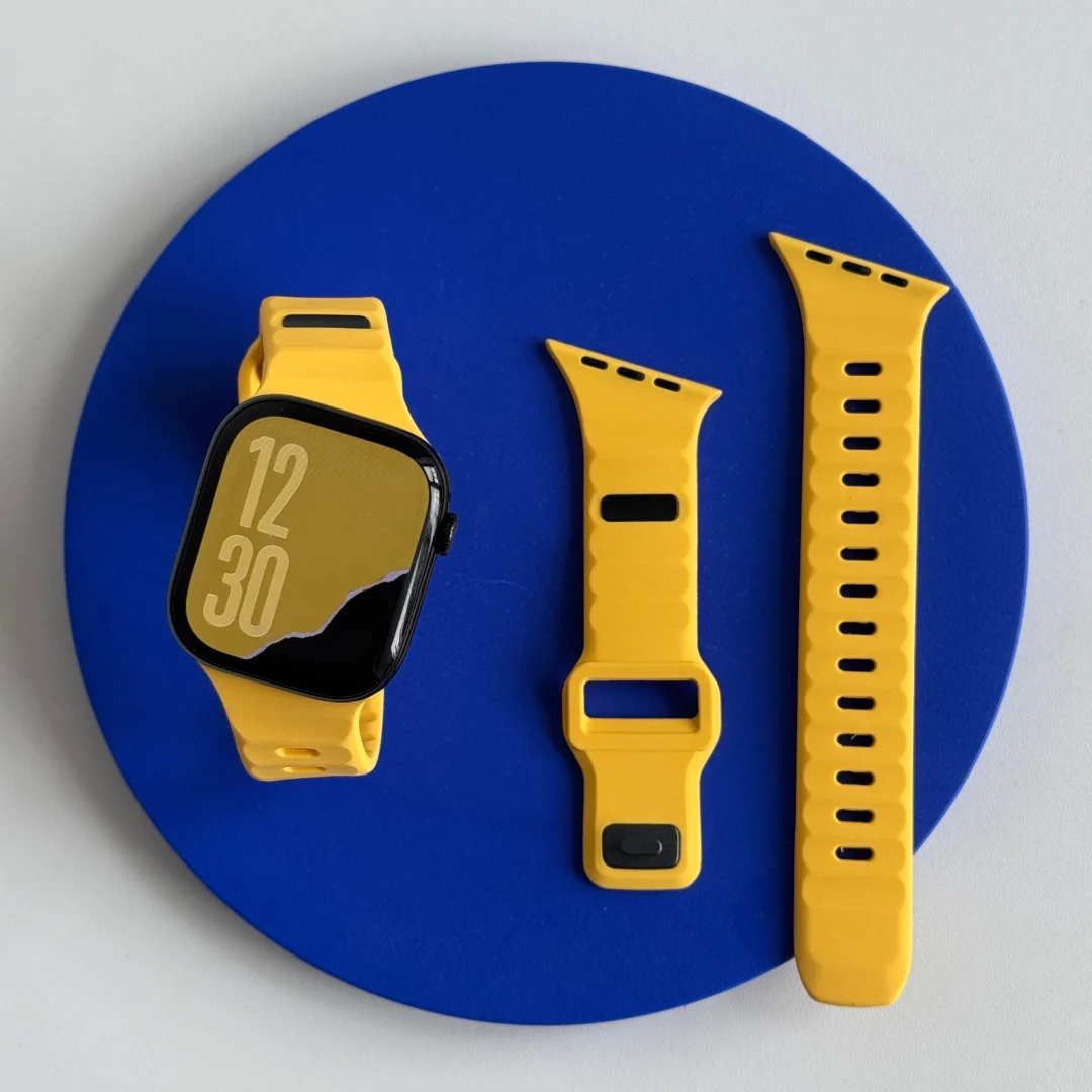 Фото Силиконовый спортивный ремешок для Apple Watch Band Ultra 49 мм, 46 мм, 45 мм, 44 мм, 41 мм, 40 мм, браслет Correa для iWatch Series 11, 10, 9, 8, 7, 6, 5, SE №1