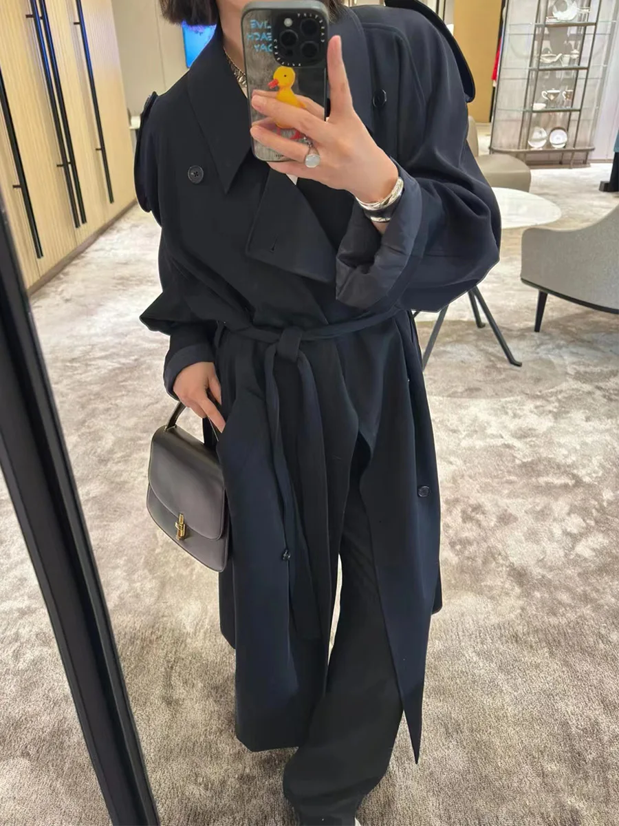 Ранняя осень и зима Американский минималистичный шерстяной классический плащ с