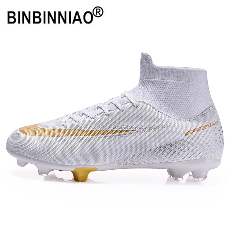 BINBINNIAO Men Professional Football Boots TF AG Kids Boys Soccer Shoes Cleats Sport Sneakers size 35-45