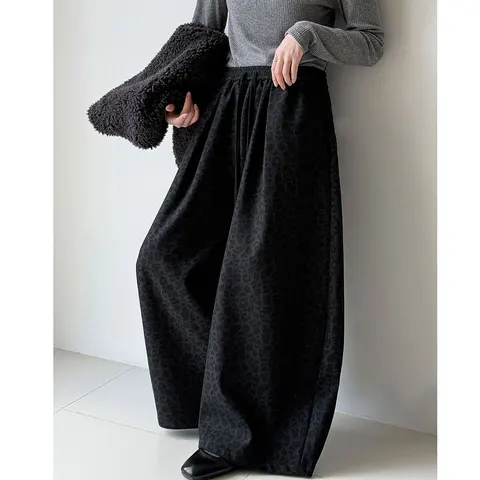 Женские шерхюре флисовые леопардовые брюки