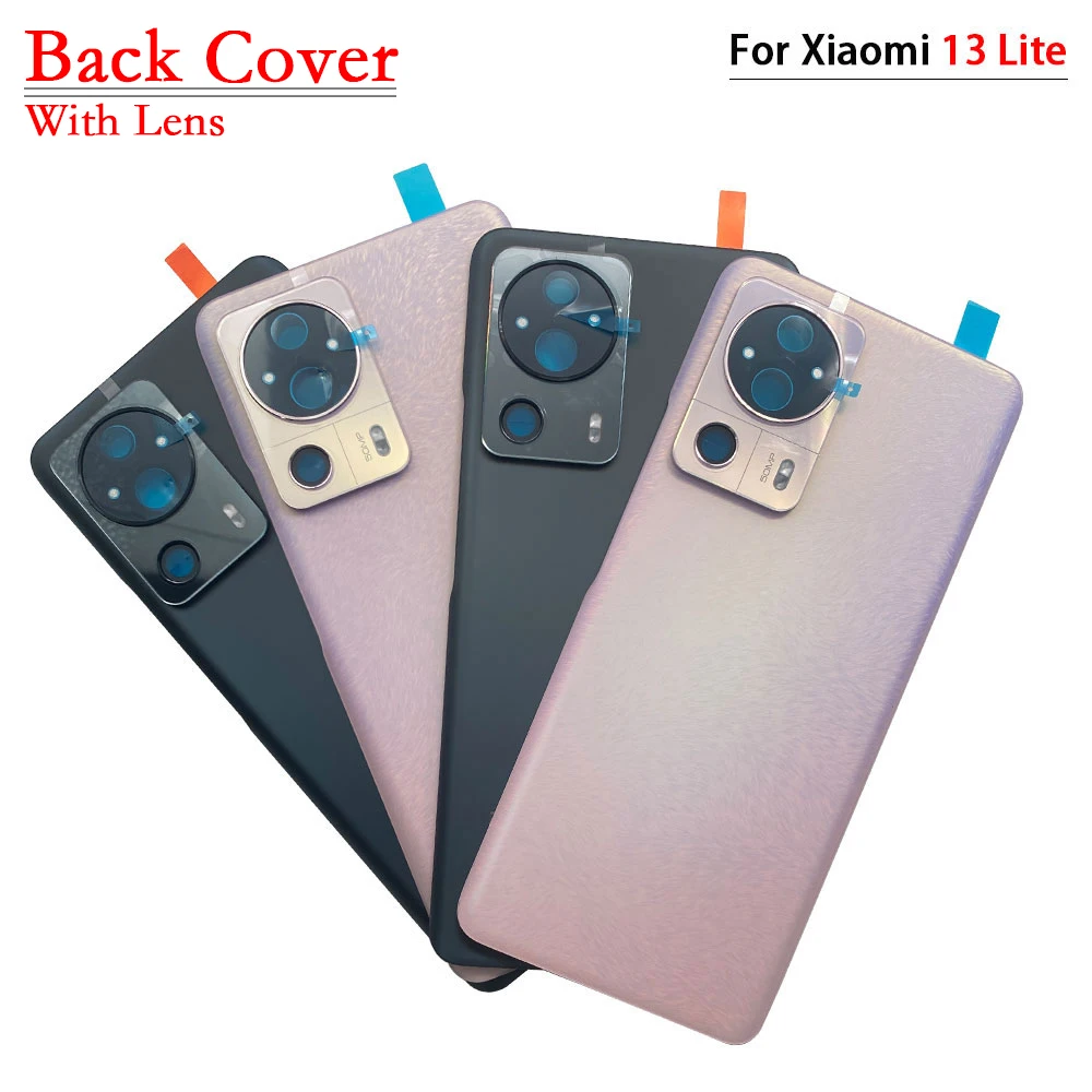 

For Xiaomi 13 Lite Original Back Cover Replacement Rear Door Glass Housing Battery Cover For Mi 13 Lite Repair Parts With Lens