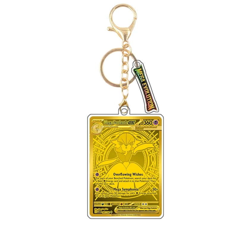Фото Ptcg Mega Evolution, английская версия, брелок для карт, аниме Lillie Bulbasaur Latias, игра, самодельная акриловая подвеска, подарок №2