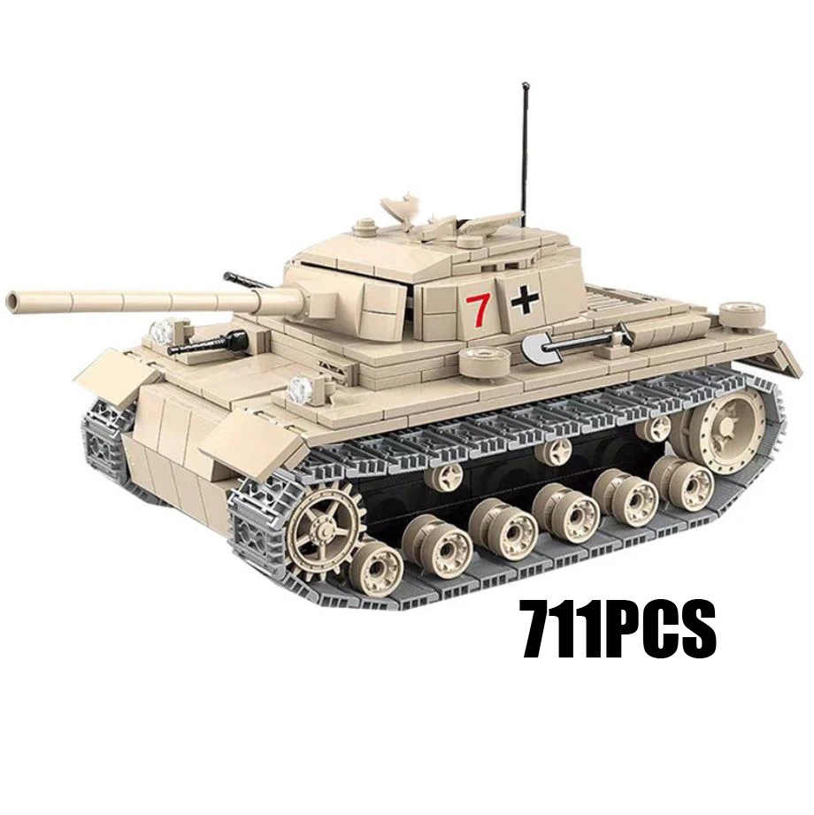 

WW2 Military Vehicle Bricks Panzerkampfwagen III Tank Batisbricks Build Block World War Germany Army Force Figures Toys For Boys