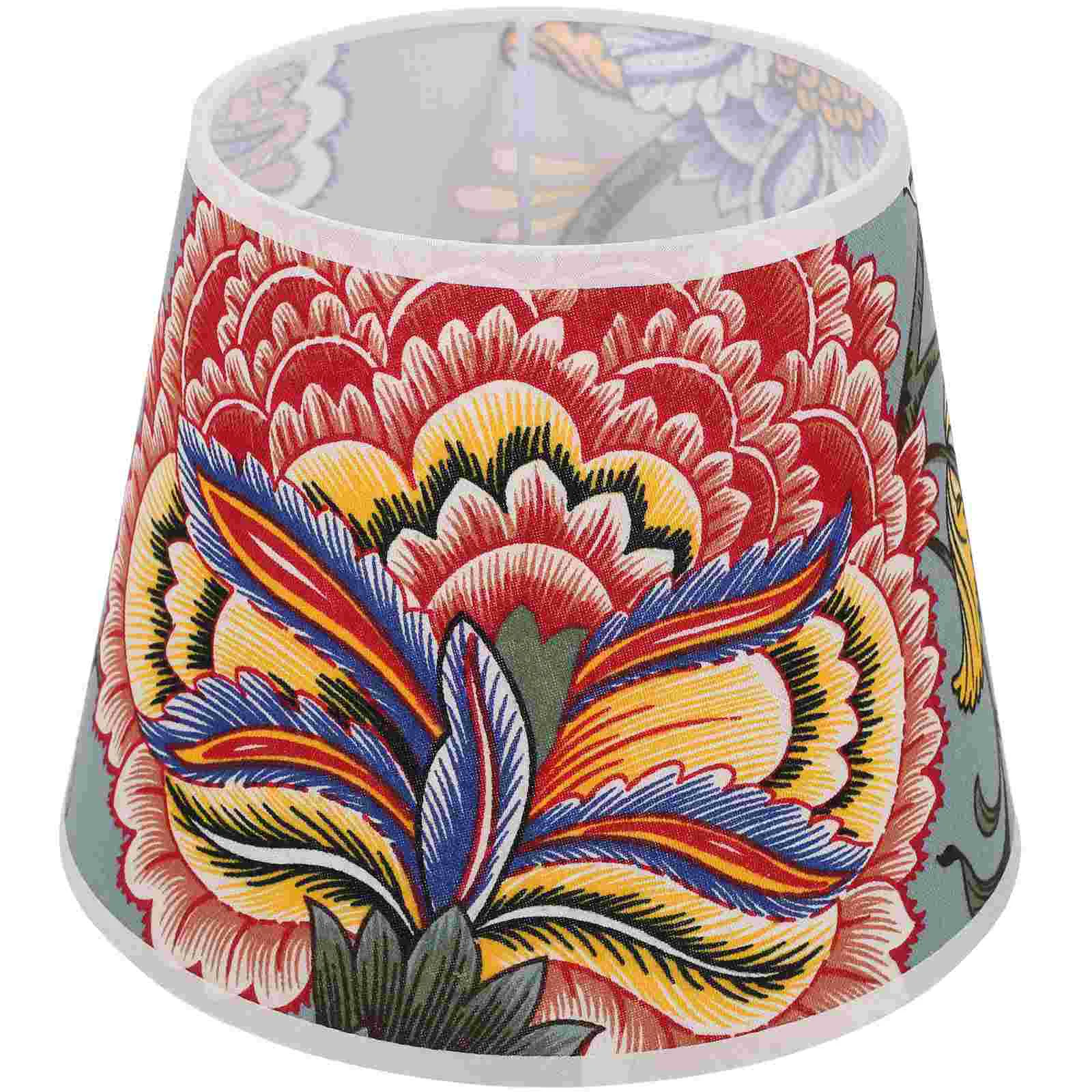 

Lamp Shade Shades Lampshade Flower Table Bedside Cover Lamps Cloth Replacement Linen Lampshades Burlap Farbic Floral Decorative