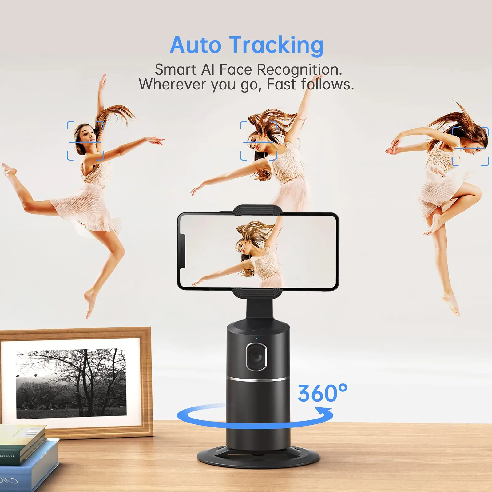Tanie Auto Face Tracking Gimbal Mobilny Stabilizator Smartphone Uchwyt Statywu Telefon Selfie Stick 360 Obrót Zdjęcie Nagrywanie Wideo Góra