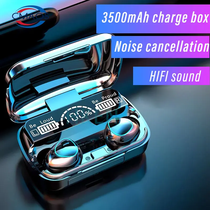 

3500mAh Wireless Earphones Bluetooth V5.0 TWS Wireless Headphones LED Display With Power Bank Headset With Microphone