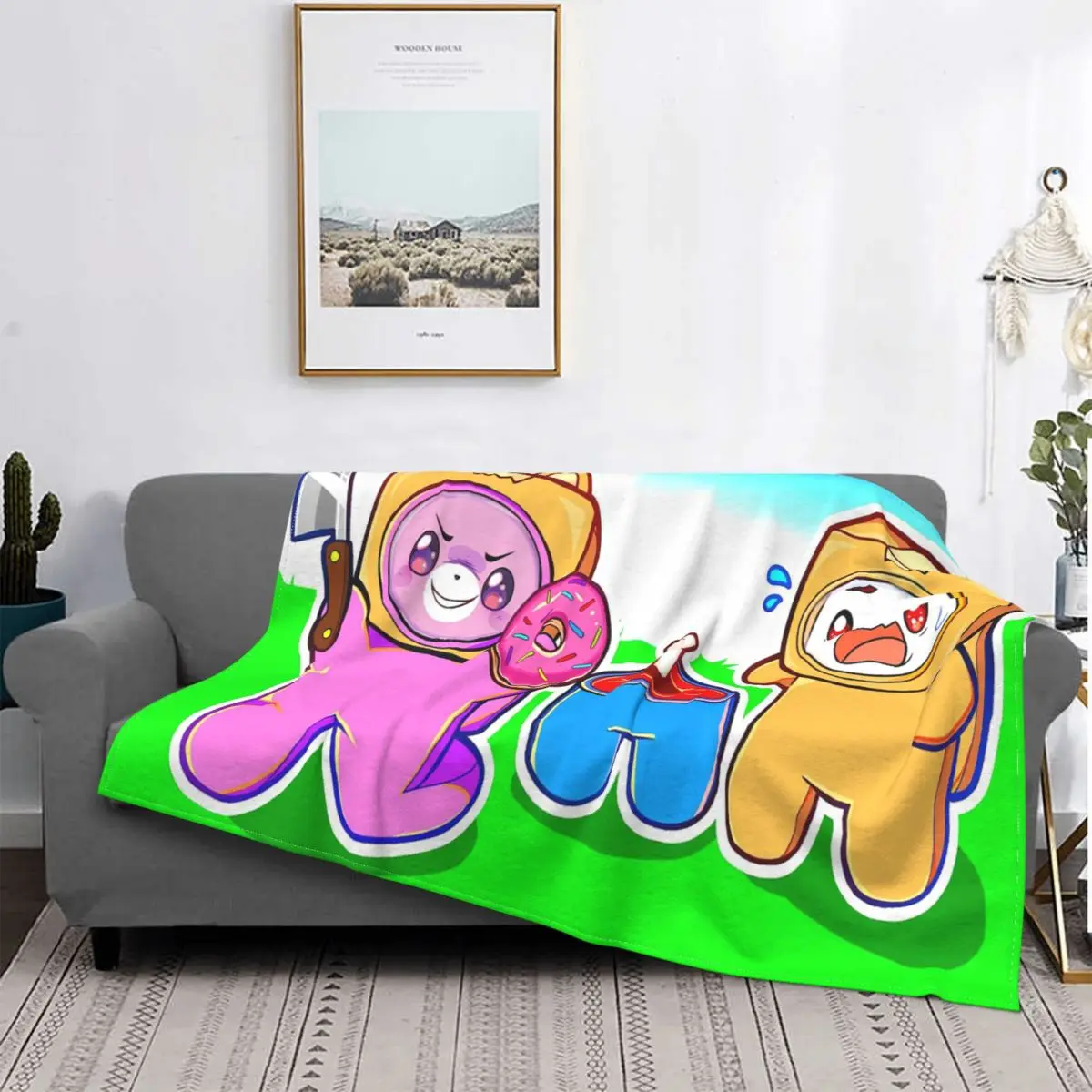 

Boxy And Foxy Lankybox Blanket Flannel Decoration Multi-function Ultra-Soft Throw Blankets for Home Couch Bedspreads