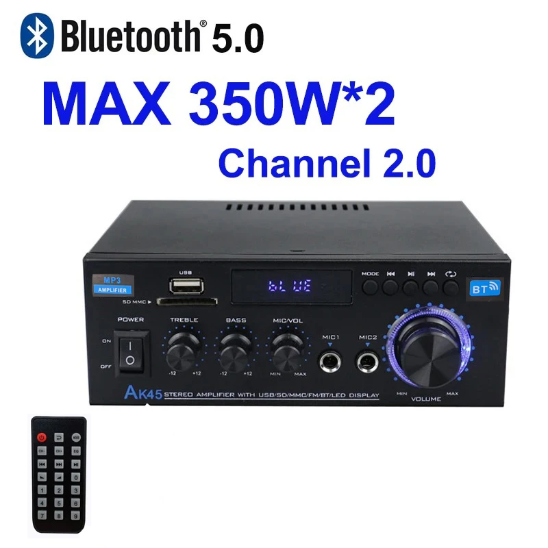 AK45 HiFi Цифровой Bluetooth Аудиоусилитель MP3 2
