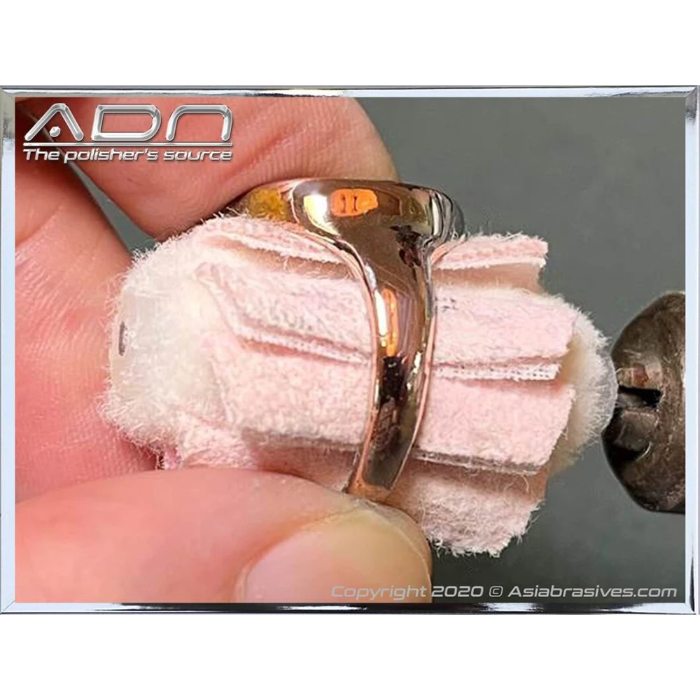Фото Полировальный круг ADN Mini Magic с креплением, хвостовик 2,35 мм, зернистость 10000, войлочная основа, микроабразивный инструмент для полировки ювелирных изделий, для внутренней полировки колец №2