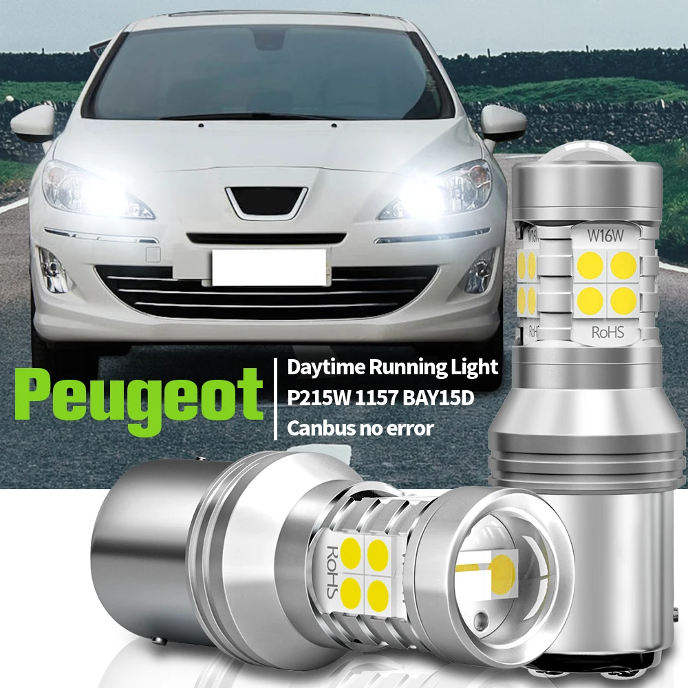 

2pcs LED Daytime Running Light P21/5W 1157 BAY15D Canbus No Error DRL Bulb Lamp For Peugeot RCZ 2010-2015 408 308 3008 MPV