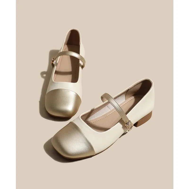 

Туфли на плоской подошве, женская летняя обувь из искусственной кожи, новинка 2023, Туфли Мэри Джейн