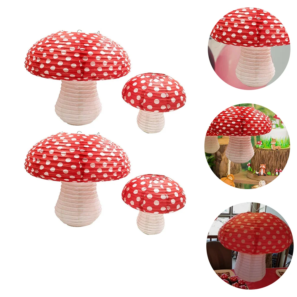 

Mushroom Lantern Paper Lanterns Hanging Party Wonderland Fairy Decoration Wedding Garden Nursery Ornament 3D Forest Decorative