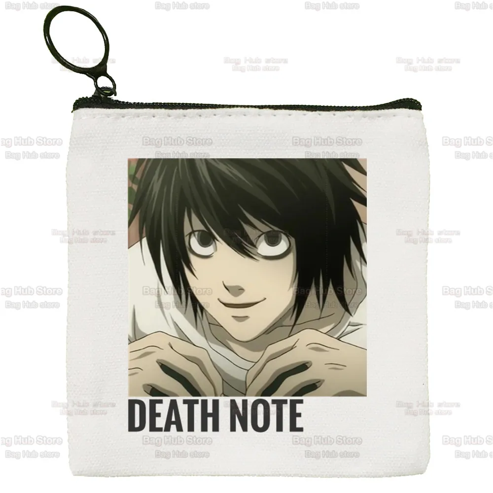Death Note MisaMisa Yagami Mikami Teru Anime Canvas Coin Purse Canvas Bag Small Square Bag Key Bag Card Bag Cartoon Coin Bag