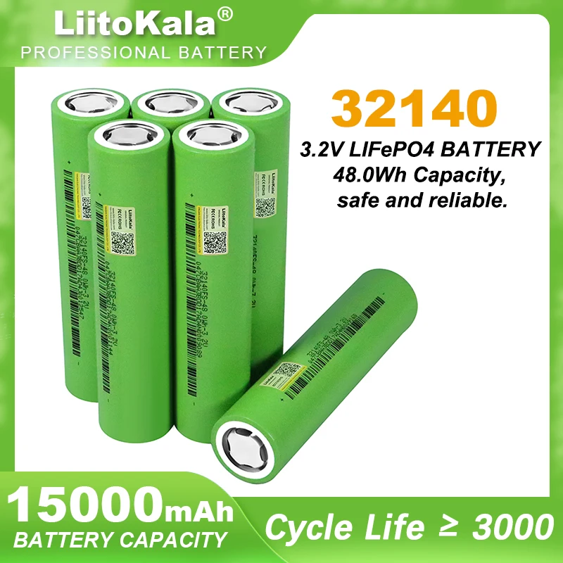 

Аккумулятор LiitoKala для электроскутера, 3,2 в, 32140, 15 А · ч