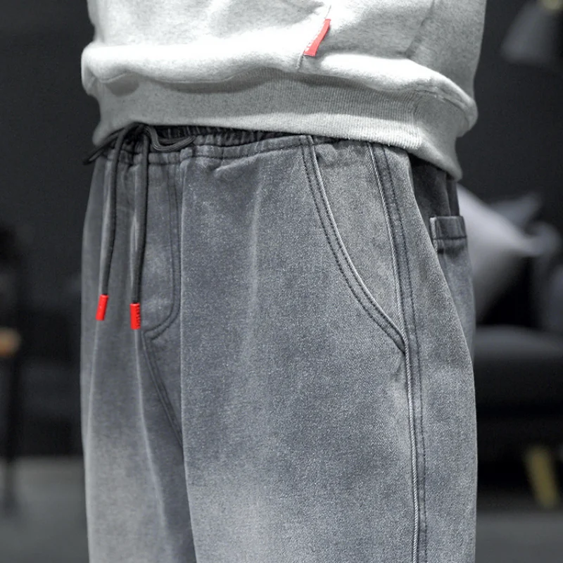 DEEPTOWN Patchwork Jeans Men Loose Fashion Harem Denim Pants Causal Jogger Trousers Male Streetwear Hip Hop Spring Plus 5XL