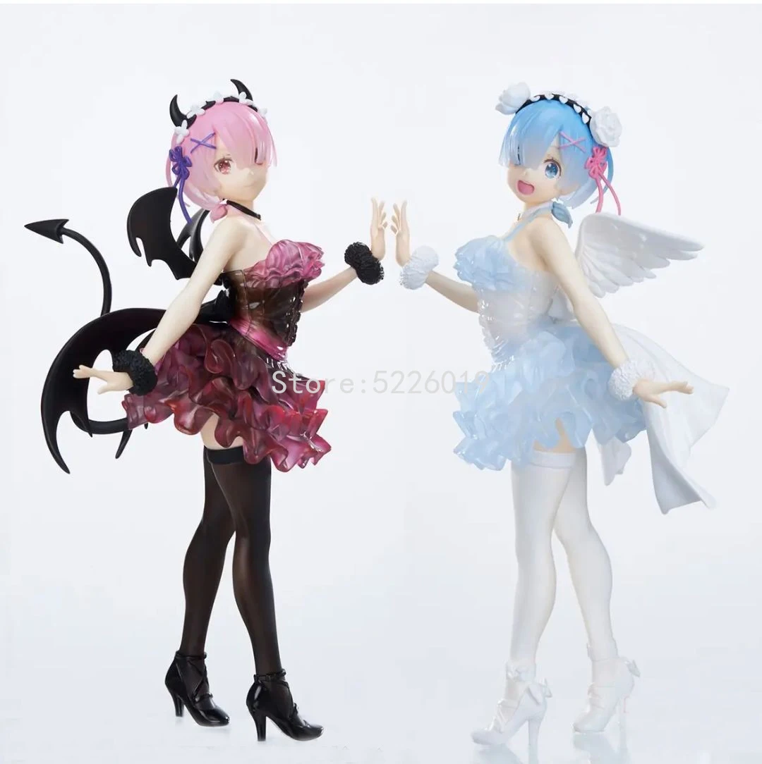 

23cm Re:ZERO -Starting Life in Another World Anime Figure Angels Rem Demons Ram Action Figure Rem/Ram Figurine Model Doll Toys