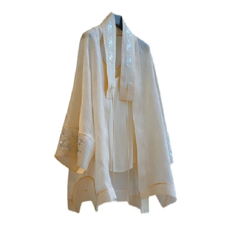 Limiguyue летняя китайская шелковая блузка на шнуровке рубашки с длинными рукавами и