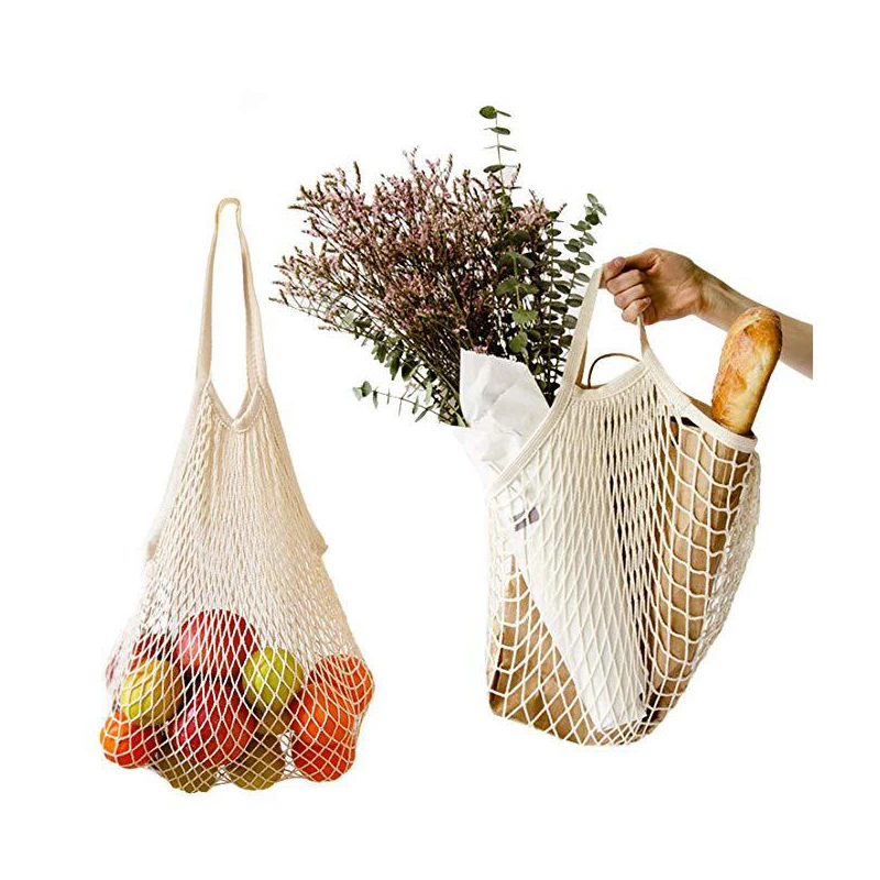 

All-Purpose Portable Reusable Grocery Bags Fruit Vegetable Bag Washable Cotton Mesh String Organic Handbag Net Tote Shopper bag