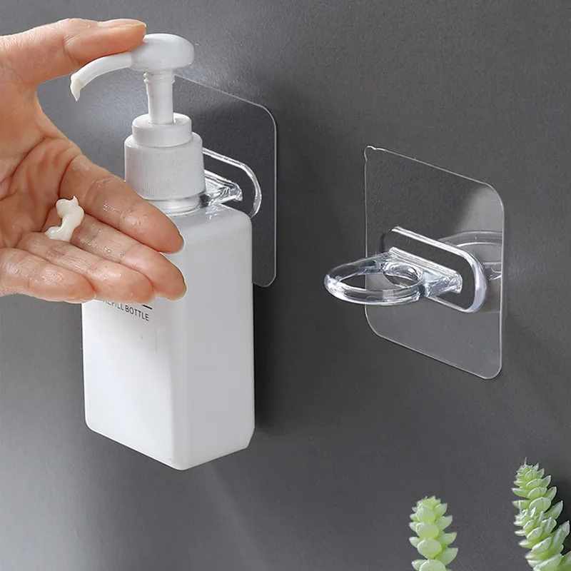 

Hot Sale Round Hook Set Kitchen Bathroom Waterproof Self Adhesive Hook Multifunctional Wall Mount Shower Gel Bottle Rack Holder