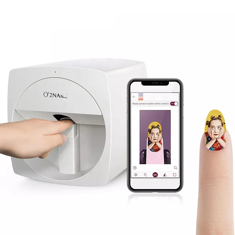 

O'2NAILS Intelligent 3D Photo Automatic Printing Mobile Digital Nail Printer V11 for Salon Business