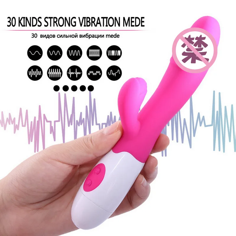 Вибратор Кролик для женщин фаллоимитатор точки G двойная вибрация силиконовый