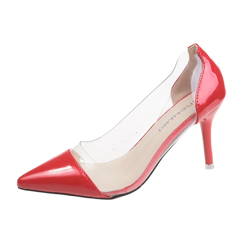 

Женские туфли-лодочки из лакированной кожи, на высоком каблуке-шпильке, с острым носком