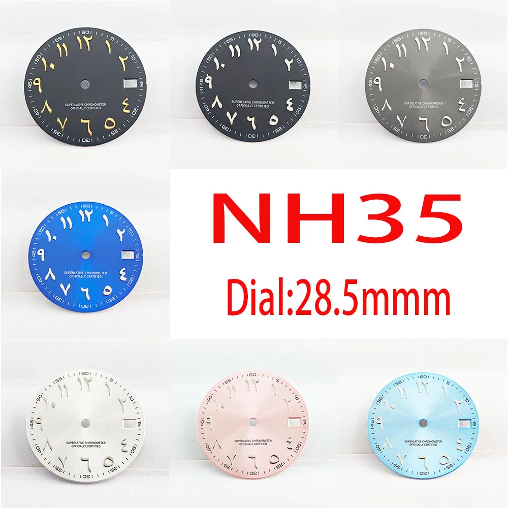 Мужские часы NH35 циферблат 28 5 мм с арабскими цифрами для NH36 автоматический
