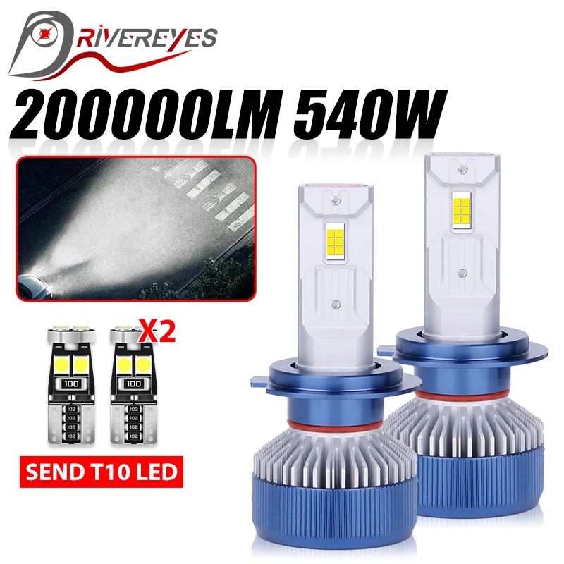 Фары головного света 540W Turbo H7 светодиодный CANBUS 9005 лм H4 H11 H8 H1 9006 HB3 9012 HB4 6000 HIR2 H16 H9, фары головного света K CSP, противотуманные фары, 2 шт.
