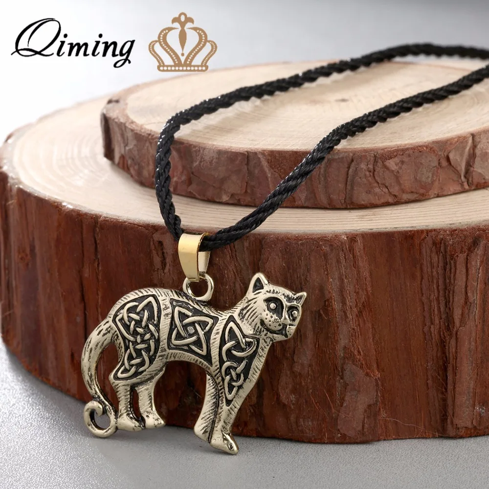 

Модное женское ожерелье QIMING 2022, подвеска в виде кельтского животного, оригинальное мужское украшение