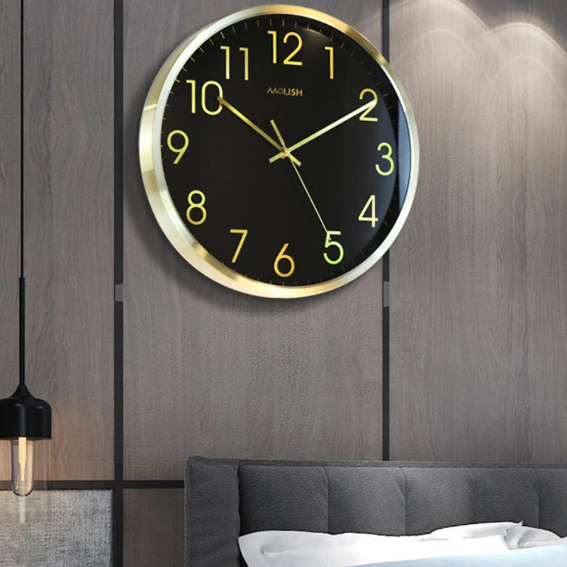 Модные бесшумные часы настенные минималистичные круглые с механизмом в