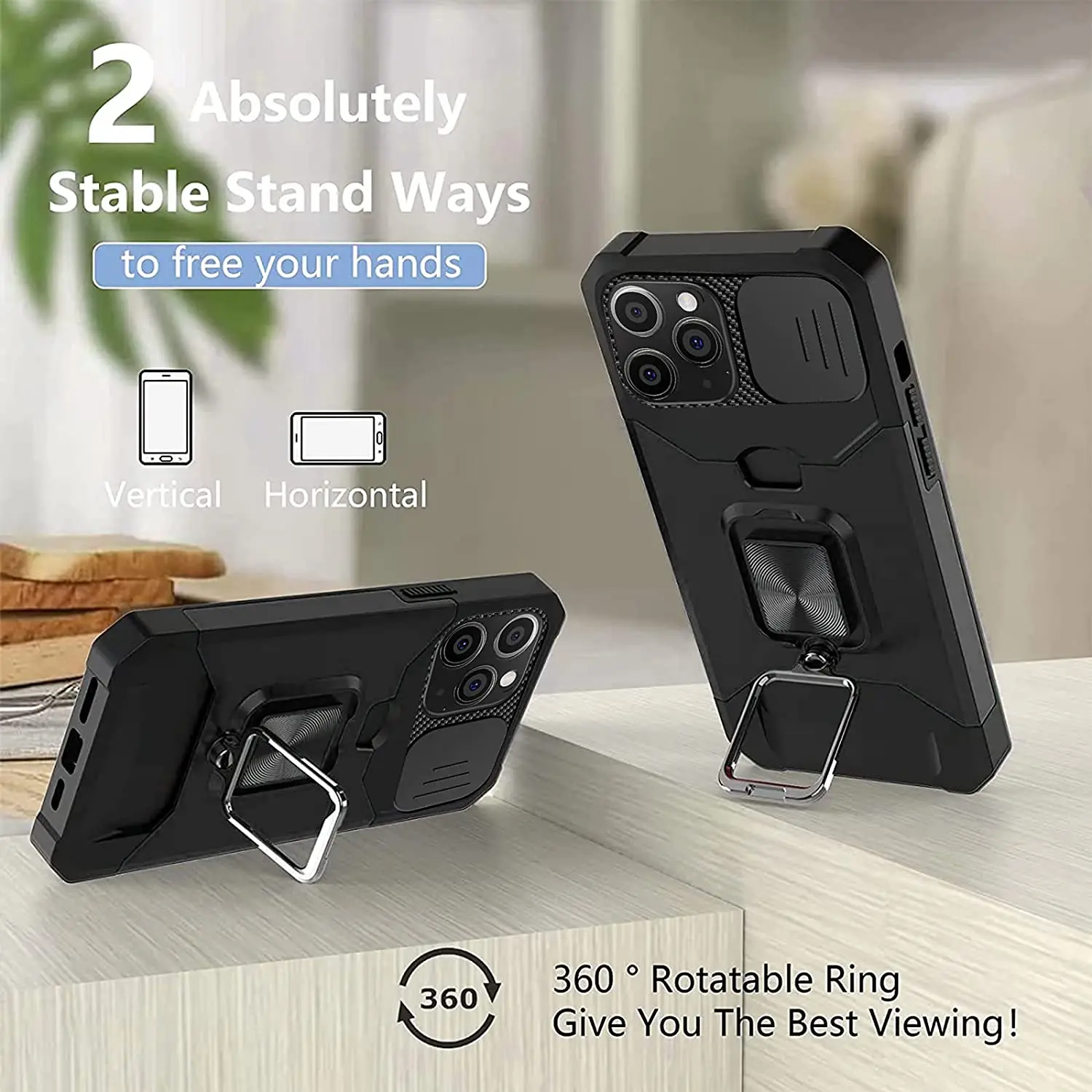 Sliding Camera Cover Card Holder Slot Case For iPhone 13 14 12 Pro Max 11 X XS  Shockproof Heavy Duty Case Military Grade Cover