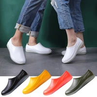 lover design waterproof pvc loafers shoes man ankle shoes rain boots rubber shoes solid color fishing boot luminous rain boots