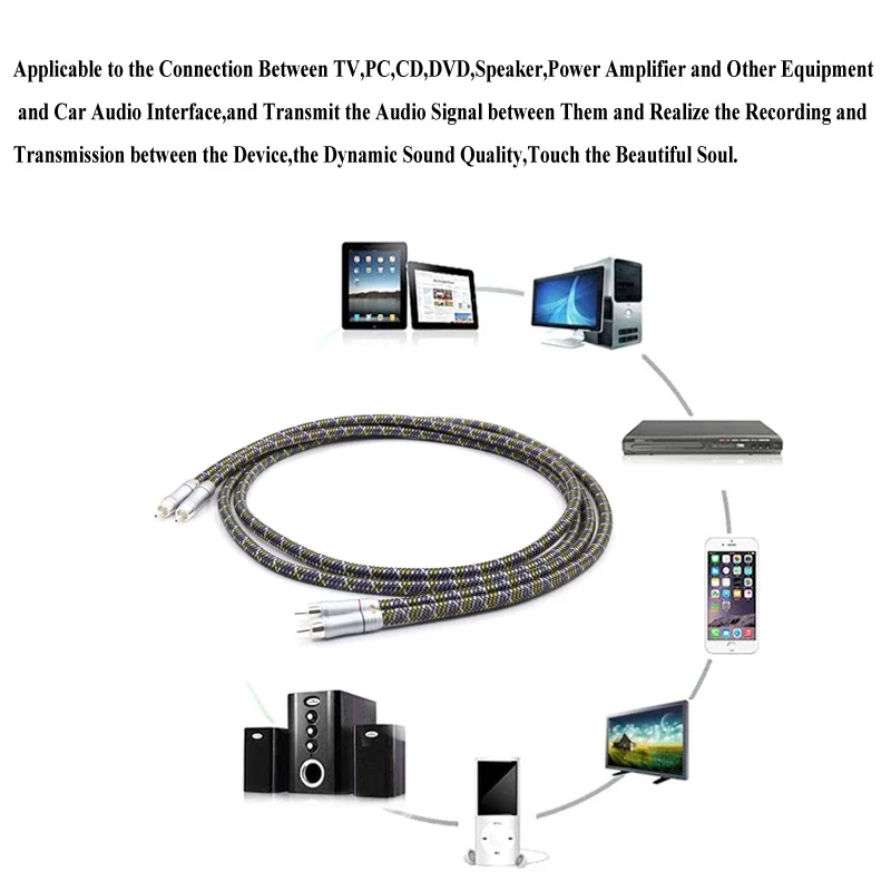 Медный посеребренный соединительный кабель с посеребренной вилкой разъема A52 6N
