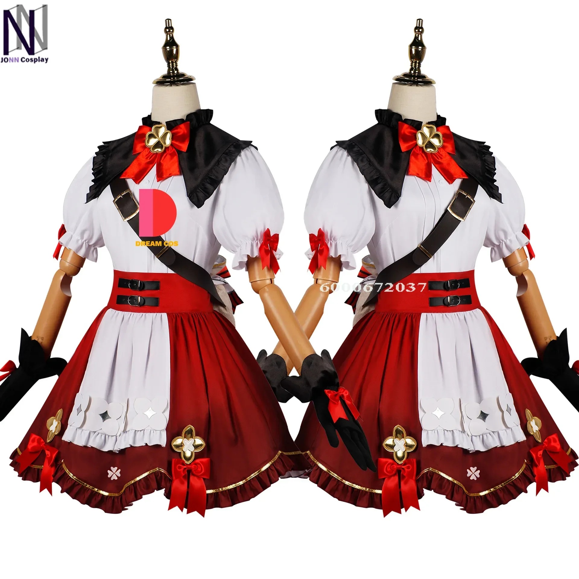 Genshin Impact Game Klee New Skin Cosplay Costume Doll Witch Red Dress Bag Little Outfit for Women Role Play Party