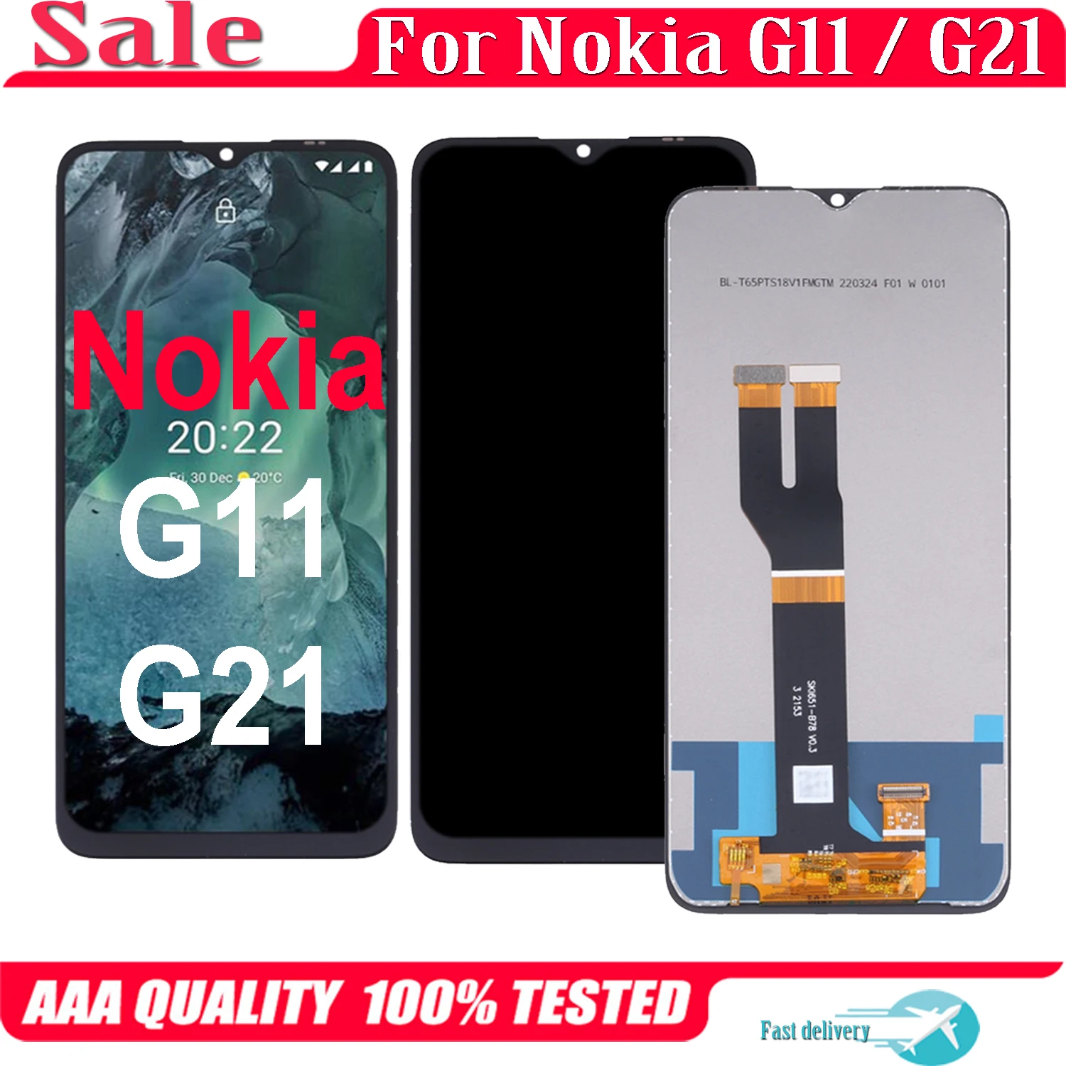 

Original For Nokia G21 TA-1477 TA-1415 TA-1404 TA-1405 TA-1412 LCD Display Touch Screen Digitizer For Nokia G11 TA-1401 LCD