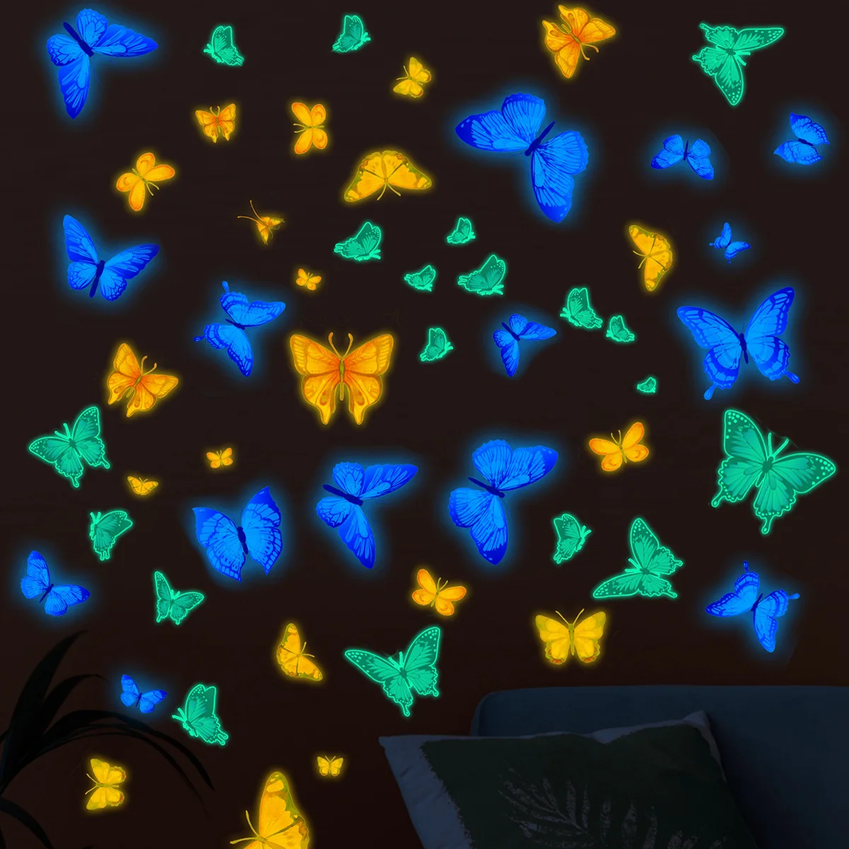 

24pcs 3D Luminous Butterflies Wall Sticker for Kid Room Wall Decals PVC Luminous Butterfly Wall Sticker Home Decoration Stickers