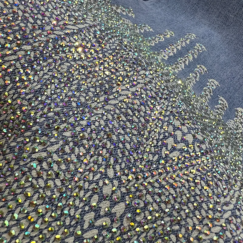 Heavy Hot Drilling Jeans Women's New Spring Summer Clothing High Waisted Jean for Woman Slim Bootcut Trousers Ladies Denim Pants