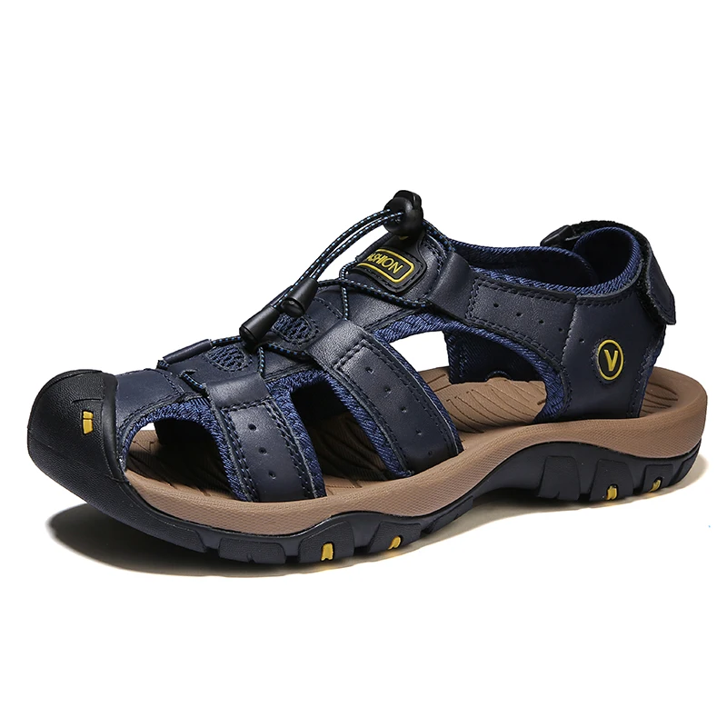 

Summer Men's Breathable Sandals Beach Outdoor Casual Shoes Thick Sole Closed Toe Aqua Shoes for Hiking Fishing Shoes