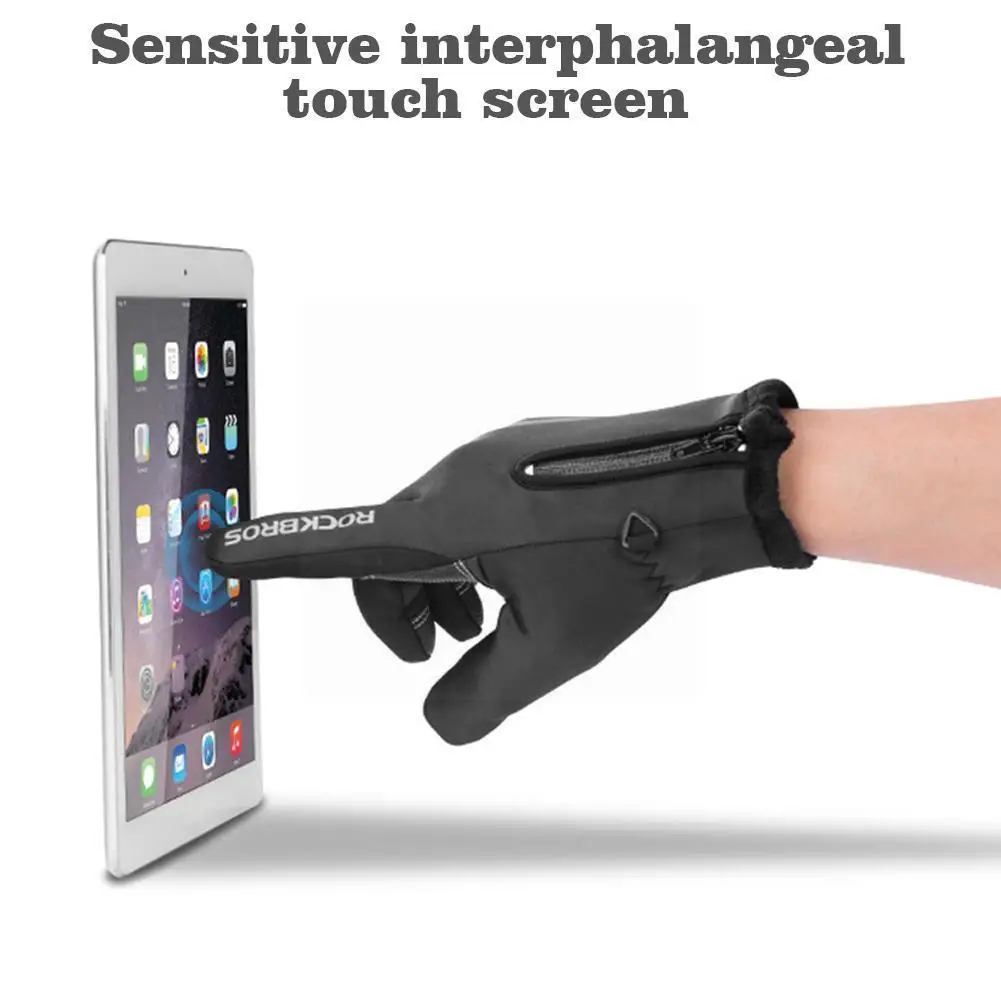 

Bike Gloves Winter Thermal Windproof Warm Full Finger Cycling Glove Anti-slip Bicycle Gloves For Men Women Z3t3