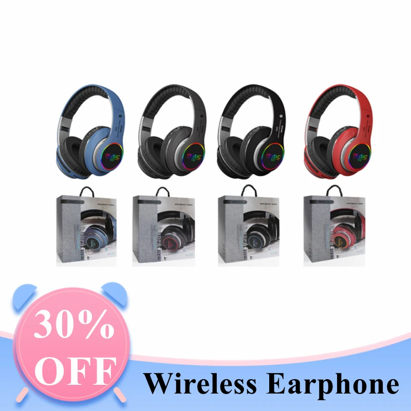 

Over Ear Foldable Earphones Noise Cancelling Wireless Wired Headphones Music Gaming Headset With Audio Cable Support TF Card
