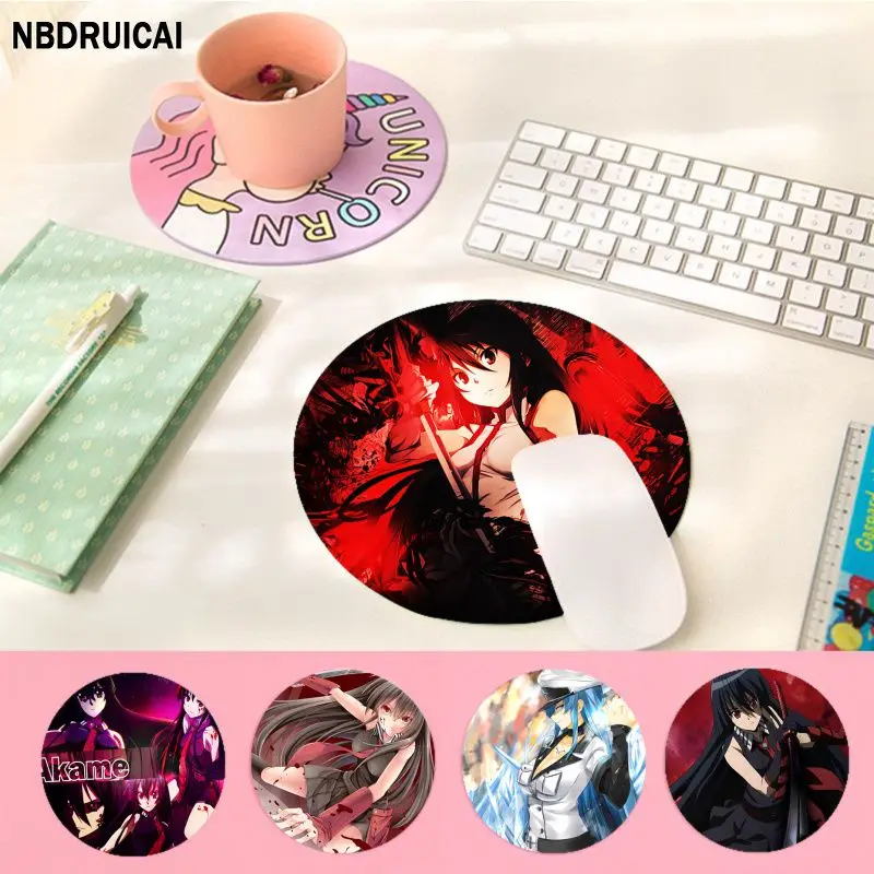 

Akame Ga Kill Mousepad 22x22cm Round Kawaii Cartoon Anime Gaming Mouse Pad Keyboard Mouse Mats Deskpad Girls for PC Mouse Carpet